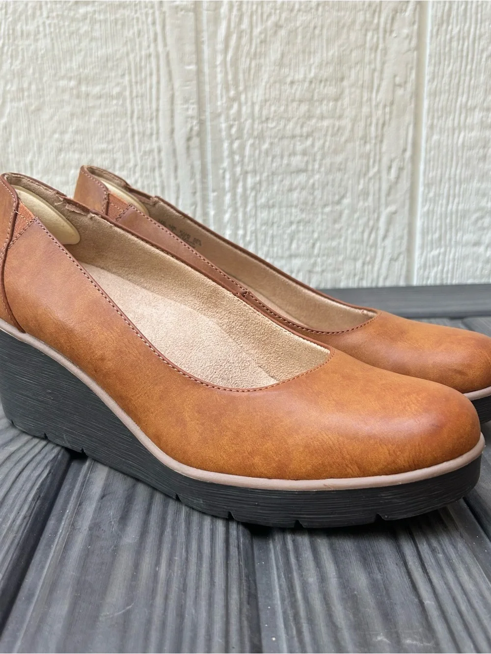 SOUL Naturalizer Women’s Wedge Heels 9.5 Brown Faux Leather